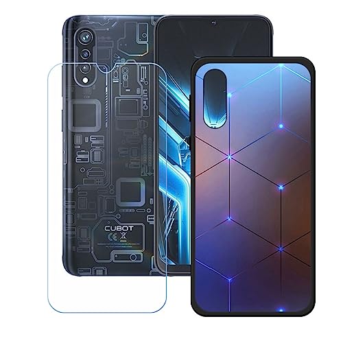 Hülle für Cubot X70 + HD Panzerglas, Sanft Handyhülle Silikon Schutzhülle Cover TPU Case Handy Tasche Handytasche - Panzerglasfolie Schutzfolie für (6,58") - KE3 von Generic
