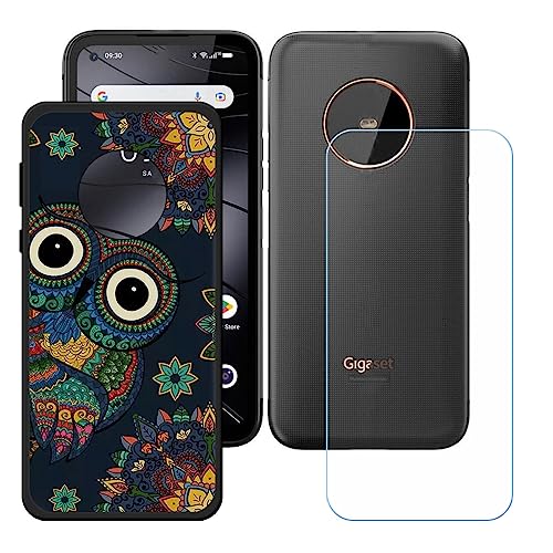 Hülle für Gigaset GX6 Pro + HD Panzerglas, Sanft Handyhülle Silikon Schutzhülle Cover TPU Case Handy Tasche Handytasche - Panzerglasfolie Schutzfolie für (6,6") - KE11 von Generic