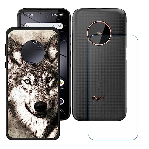 Hülle für Gigaset GX6 Pro + HD Panzerglas, Sanft Handyhülle Silikon Schutzhülle Cover TPU Case Handy Tasche Handytasche - Panzerglasfolie Schutzfolie für (6,6") - KE8 von Generic