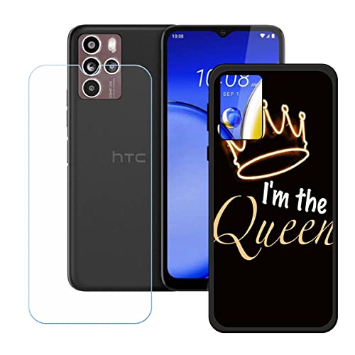 Hülle für HTC U23 Pro + HD Panzerglas, Sanft Handyhülle Silikon Schutzhülle Cover TPU Case Handy Tasche Handytasche - Panzerglasfolie Schutzfolie für (6,8") - KE28 von Generic