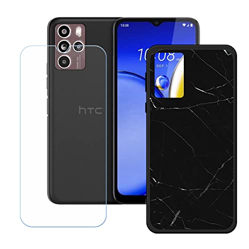 Hülle für HTC U23 Pro + HD Panzerglas, Sanft Handyhülle Silikon Schutzhülle Cover TPU Case Handy Tasche Handytasche - Panzerglasfolie Schutzfolie für (6,8") - KE34 von Generic