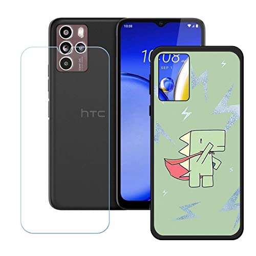 Hülle für HTC U23 Pro + HD Panzerglas, Sanft Handyhülle Silikon Schutzhülle Cover TPU Case Handy Tasche Handytasche - Panzerglasfolie Schutzfolie für (6,8") - KE94 von Generic