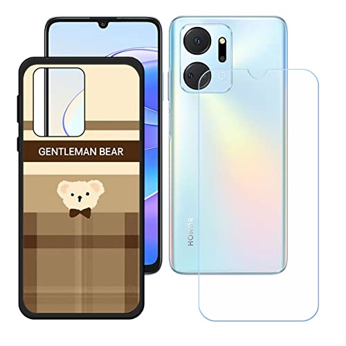 Hülle für Honor X7A + HD Panzerglas, Sanft Handyhülle Silikon Schutzhülle Cover TPU Case Handy Tasche Handytasche - Panzerglasfolie Schutzfolie für (6,75") - KE104 von Generic