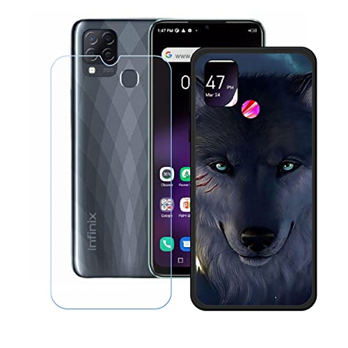 Hülle für Infinix Hot 10T + HD Panzerglas, Sanft Handyhülle Silikon Schutzhülle Cover TPU Case Handy Tasche Handytasche - Panzerglasfolie Schutzfolie für (6,82") - KE171 von Generic