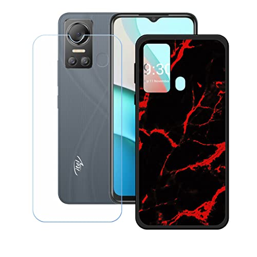 Hülle für Itel Vision 5 + HD Panzerglas, Sanft Handyhülle Silikon Schutzhülle Cover TPU Case Handy Tasche Handytasche - Panzerglasfolie Schutzfolie für (6,6") - KE38 von Generic
