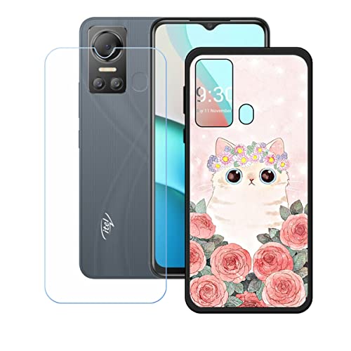 Hülle für Itel Vision 5 + HD Panzerglas, Sanft Handyhülle Silikon Schutzhülle Cover TPU Case Handy Tasche Handytasche - Panzerglasfolie Schutzfolie für (6,6") - KE74 von Generic
