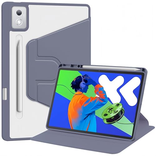 Hülle für Lenovo Tab P12 2023 (TB-370FU/TB-371FU) 12,7 Zoll, mit S Pen Halterung, 360 drehbares Smart Flip Cover, Slim-Fit Tablet Cover Case Auto Sleep/Wake von Generic