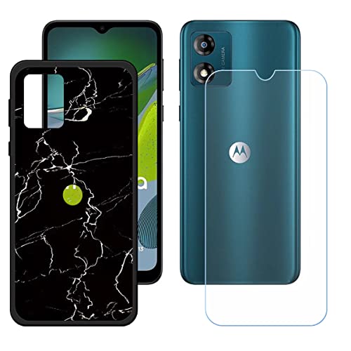 Hülle für Motorola Moto E13 + HD Panzerglas, Sanft Handyhülle Silikon Schutzhülle Cover TPU Case Handy Tasche Handytasche - Panzerglasfolie Schutzfolie für (6,52") - KE14 von Generic