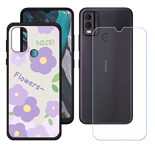 Hülle für Nokia C22 + HD Panzerglas, Sanft Handyhülle Silikon Schutzhülle Cover TPU Case Handy Tasche Handytasche - Panzerglasfolie Schutzfolie für (6,5") - KE164 von Generic