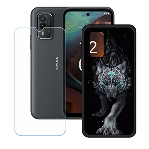 Hülle für Nokia XR21 + HD Panzerglas, Sanft Handyhülle Silikon Schutzhülle Cover TPU Case Handy Tasche Handytasche - Panzerglasfolie Schutzfolie für (6,49") - KE18 von Generic