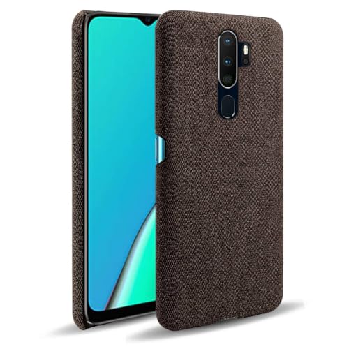 Hülle für Oppo A9 (2020),Leinwand Muster Design,Schlankes Design mit griffiger Oberfläche,Stoß und Kratzfeste Gewebestruktur-Brown von Generic