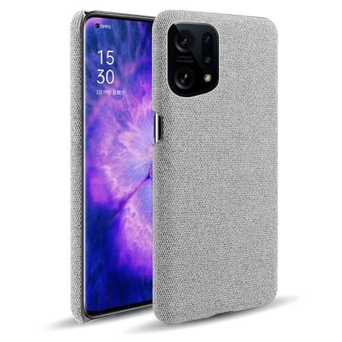 Hülle für Oppo Find X5,Leinwand Muster Design,Schlankes Design mit griffiger Oberfläche,Stoß und Kratzfeste Gewebestruktur-Light Gray Hülle für Oppo Find X5,Leinwand Muster Design,Schlankes Design mit griffiger Oberfläche,Stoß und Kratzfeste Gewebestruktur-Light Gray von Generic