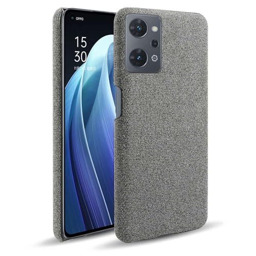 Hülle für Oppo Realme Narzo 60X 5G,Leinwand Muster Design,Schlankes Design mit griffiger Oberfläche,Stoß und Kratzfeste Gewebestruktur-Gray von Generic