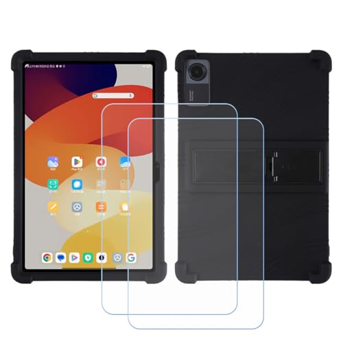 Hülle für Teclast New P40HD + 2 HD Panzerglas, Sanft Handyhülle Silikon Schutzhülle Cover TPU Case Handy Tasche Handytasche - Panzerglasfolie Schutzfolie für (10,1") - Nero von Generic