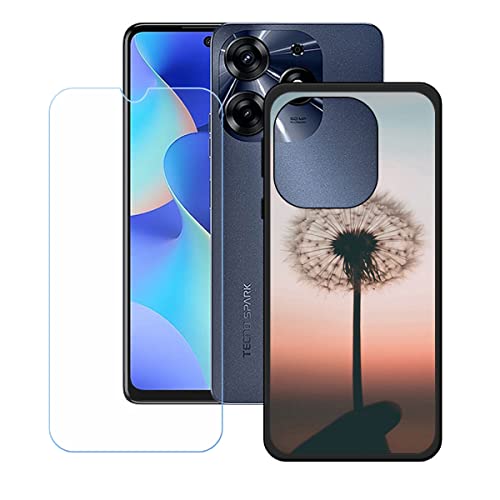 Hülle für Tecno Spark 10 Pro + HD Panzerglas, Sanft Handyhülle Silikon Schutzhülle Cover TPU Case Handy Tasche Handytasche - Panzerglasfolie Schutzfolie für (6,8") - KE39 von Generic