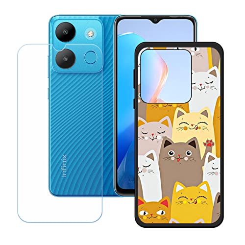 Hülle für Tecno Spark Go 2023 + HD Panzerglas, Sanft Handyhülle Silikon Schutzhülle Cover TPU Case Handy Tasche Handytasche - Panzerglasfolie Schutzfolie für (6,56") - KE107 von Generic