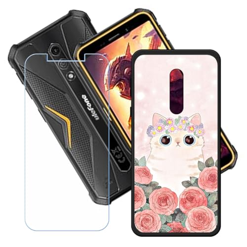 Hülle für Ulefone Armor X12 Pro + HD Panzerglas, Sanft Handyhülle Silikon Schutzhülle Cover TPU Case Handy Tasche Handytasche - Panzerglasfolie Schutzfolie für (5,45") - KE74 von Generic