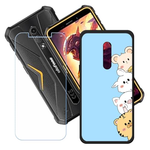 Hülle für Ulefone Armor X12 Pro + HD Panzerglas, Sanft Handyhülle Silikon Schutzhülle Cover TPU Case Handy Tasche Handytasche - Panzerglasfolie Schutzfolie für (5,45") - KE78 von Generic