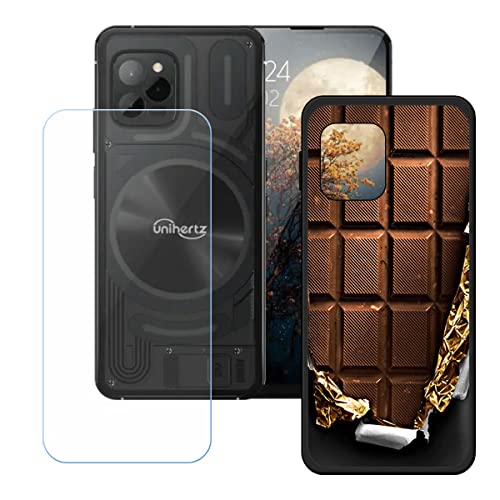 Hülle für Unihertz Luna + HD Panzerglas, Sanft Handyhülle Silikon Schutzhülle Cover TPU Case Handy Tasche Handytasche - Panzerglasfolie Schutzfolie für (6,81") - KE1 von Generic