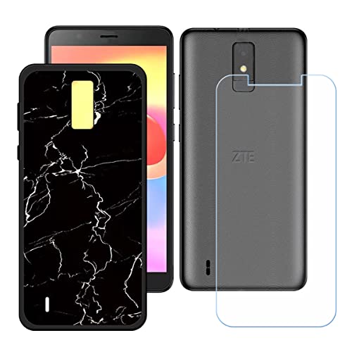 Hülle für ZTE Blade A32 + HD Panzerglas, Sanft Handyhülle Silikon Schutzhülle Cover TPU Case Handy Tasche Handytasche - Panzerglasfolie Schutzfolie für (5,45") - KE14 von Generic