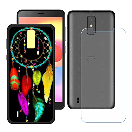 Hülle für ZTE Blade A32 + HD Panzerglas, Sanft Handyhülle Silikon Schutzhülle Cover TPU Case Handy Tasche Handytasche - Panzerglasfolie Schutzfolie für (5,45") - KE166 von Generic
