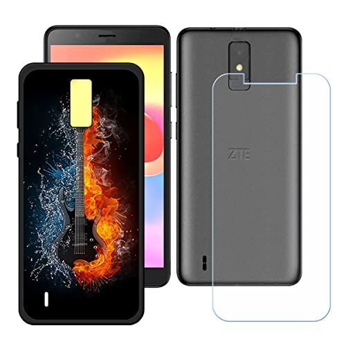Hülle für ZTE Blade A32 + HD Panzerglas, Sanft Handyhülle Silikon Schutzhülle Cover TPU Case Handy Tasche Handytasche - Panzerglasfolie Schutzfolie für (5,45") - KE173 von Generic