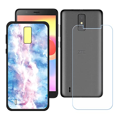 Hülle für ZTE Blade A32 + HD Panzerglas, Sanft Handyhülle Silikon Schutzhülle Cover TPU Case Handy Tasche Handytasche - Panzerglasfolie Schutzfolie für (5,45") - KE36 von Generic