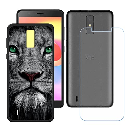 Hülle für ZTE Blade A32 + HD Panzerglas, Sanft Handyhülle Silikon Schutzhülle Cover TPU Case Handy Tasche Handytasche - Panzerglasfolie Schutzfolie für (5,45") - KE44 von Generic