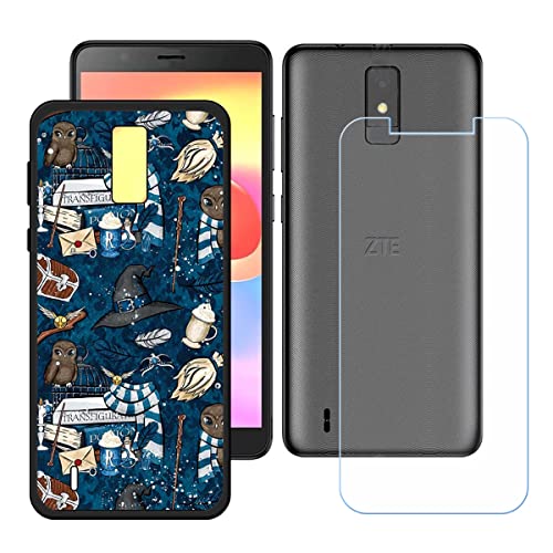 Hülle für ZTE Blade A32 + HD Panzerglas, Sanft Handyhülle Silikon Schutzhülle Cover TPU Case Handy Tasche Handytasche - Panzerglasfolie Schutzfolie für (5,45") - KE48 von Generic