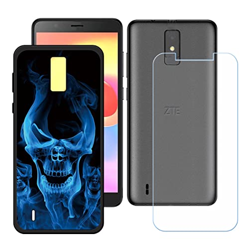 Hülle für ZTE Blade A32 + HD Panzerglas, Sanft Handyhülle Silikon Schutzhülle Cover TPU Case Handy Tasche Handytasche - Panzerglasfolie Schutzfolie für (5,45") - KE52 von Generic