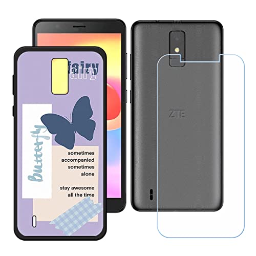 Hülle für ZTE Blade A32 + HD Panzerglas, Sanft Handyhülle Silikon Schutzhülle Cover TPU Case Handy Tasche Handytasche - Panzerglasfolie Schutzfolie für (5,45") - KE63 von Generic