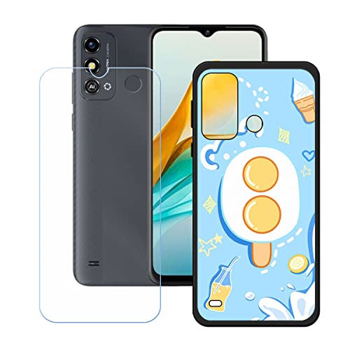 Hülle für ZTE Blade A53 Plus + HD Panzerglas, Sanft Handyhülle Silikon Schutzhülle Cover TPU Case Handy Tasche Handytasche - Panzerglasfolie Schutzfolie für (6,52") - KE141 von Generic