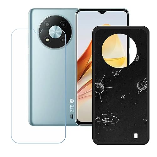 Hülle für ZTE Blade A73 5G + HD Panzerglas, Sanft Handyhülle Silikon Schutzhülle Cover TPU Case Handy Tasche Handytasche - Panzerglasfolie Schutzfolie für (6,52") - KE172 von Generic