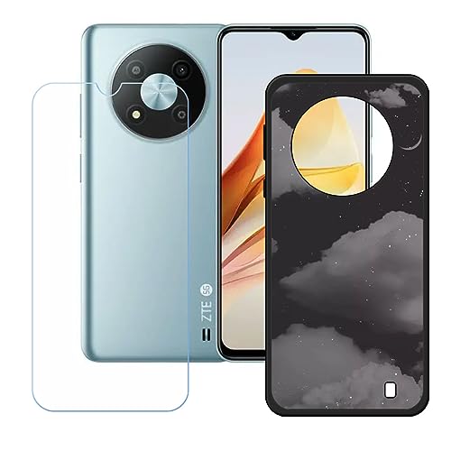 Hülle für ZTE Blade A73 5G + HD Panzerglas, Sanft Handyhülle Silikon Schutzhülle Cover TPU Case Handy Tasche Handytasche - Panzerglasfolie Schutzfolie für (6,52") - KE40 von Generic
