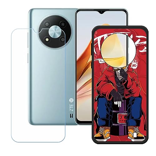 Hülle für ZTE Blade A73 5G + HD Panzerglas, Sanft Handyhülle Silikon Schutzhülle Cover TPU Case Handy Tasche Handytasche - Panzerglasfolie Schutzfolie für (6,52") - KE45 von Generic