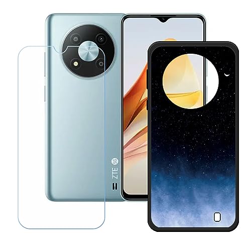 Hülle für ZTE Blade A73 5G + HD Panzerglas, Sanft Handyhülle Silikon Schutzhülle Cover TPU Case Handy Tasche Handytasche - Panzerglasfolie Schutzfolie für (6,52") - KE50 von Generic