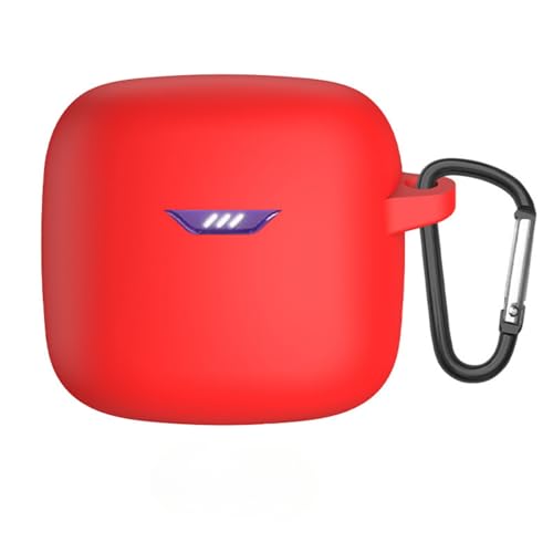 Hülle kompatibel mit JBL Tune Flex In-Ear-Kopfhörer Stoßfeste Schutzhülle mit Bergsteigschnalle - Silikon Schutzhülle Etui Case Cover Schoner Earphone Protector (Rot,für Flex 2) von Generic