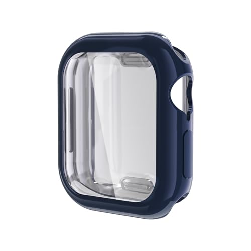 Hülle mit Displayschutz Kompatibel mit Apple Watch 10 42mm, HD Stoßfestes Weiche TPU Cover Vollschutz Display Schutzhülle für Apple Watch 10 42mm Schutz Case (Mitternachtsblau) von Generic