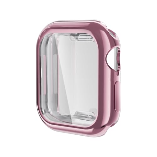 Hülle mit Displayschutz Kompatibel mit Apple Watch 10 42mm, HD Stoßfestes Weiche TPU Cover Vollschutz Display Schutzhülle für Apple Watch 10 42mm Schutz Case (Rosa) von Generic