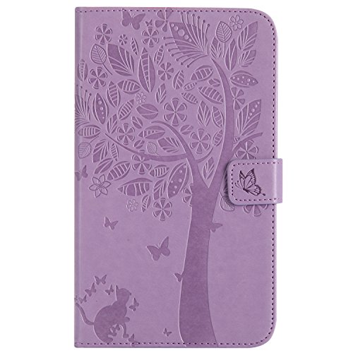 JIan Ying Cover für Samsung Tab A6 7.0, Galaxy Tab ein 7.0'' Case - Slim PU Leder Tri-Fold Ständer Klapp Schutzhülle für für Samsung Galaxy Tab A 7.0'' (2016) SM-T280 T285 Tablet Light purple cat and von Generic