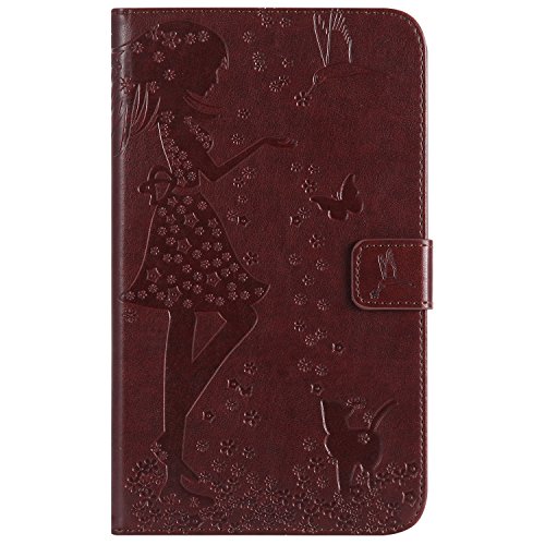 JIan Ying Cover für Samsung Tab A6 7.0, Galaxy Tab ein 7.0 Case - Slim PU Leder Tri-Fold Ständer Klapp Schutzhülle für für Samsung Galaxy Tab A 7.0“ (2016) sm-t280/T285 Tablet Red Wine Girl von Generic