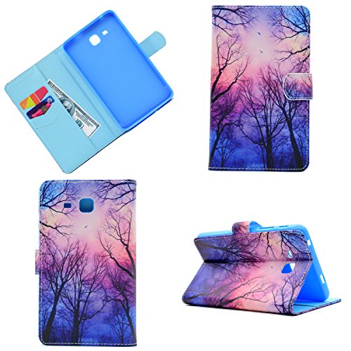 JIan Ying Galaxy Tab A 7.0" T280/T285 Schutzhülle - Painted Brieftasche Flip Ultra leichter Slim Shell Ständer Cover Protector für Samsung Galaxy Tab A 7.0 (2016) SM-T280 T285 Tablet Star Tree von Generic