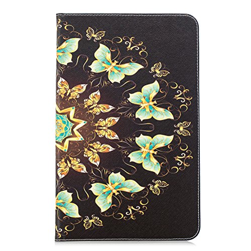 JIan Ying Samsung Galaxy Tab 10.1 (2016) SM-T580 T585 Hülle , PU-Leder Schönen Mustern Wallet Magnetic Schließung Stand Case Flip Tablet Displayschutzfolie Cover Semicircular butterfly von Generic