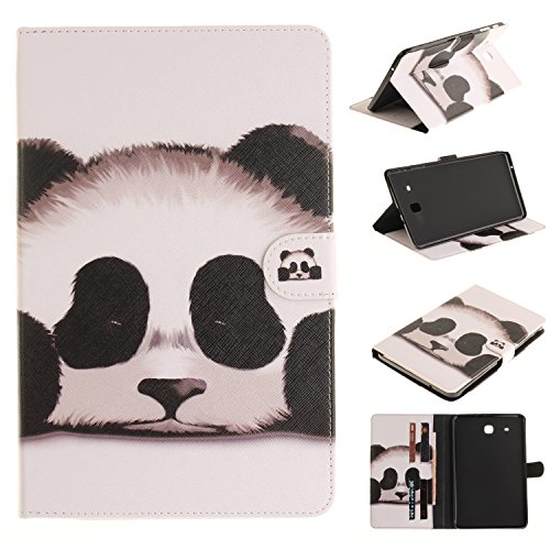 JIan Ying Samsung Galaxy Tab E 9.6 "SM-T560 SM-T56 Gehäuse, tragbare Leder gemalt Muster Serie PU Magnetic Smart Cover Schutzhülle Holster (Panda) von Generic