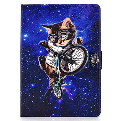 JIan Ying Schutzhülle für Samsung Galaxy Tab A 10.1 (2019) SM-T510 T515, Tablet Hülle, schlank, Faltbarer Schutz Bicycle cat von Generic