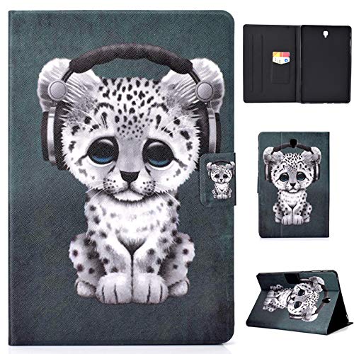 JIan Ying Schutzhülle für Samsung Galaxy Tab S4 10.5 SM-T830 SM-T835, Hochwertiges Leder, modisches Muster, Schlankes Design Little Leopard von Generic