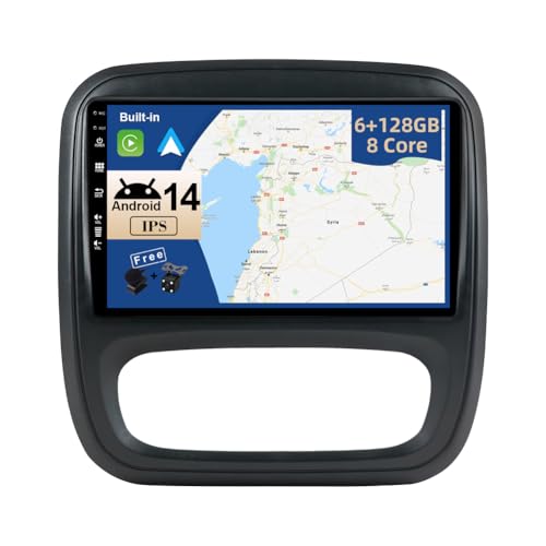 JOYX - 6G+128G - Android 12 IPS Autoradio Passt für Renault trafic 3 (2014-2021) / Opel Vivaro B (2014-2018) - Kabellos CarPlay/Android Auto/DSP - Kamera & MIC - 9 Zoll 2 Din - DAB SWC WiFi 360-Kamera von Generic