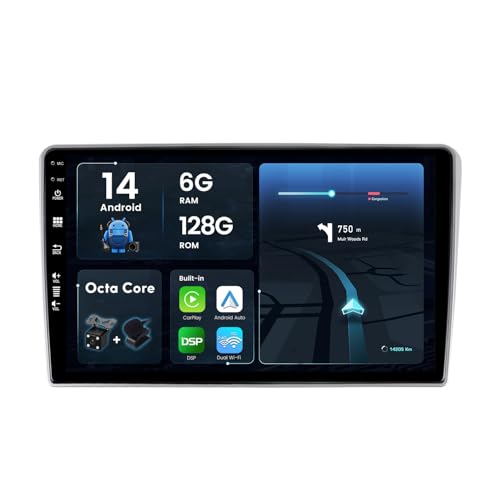 JOYX - 6G+128G - Android 13 IPS Autoradio Passt für Toyota Avensis (2002-2008) - Kabellos CarPlay/Android Auto/DSP - LED Kamera & MIC - 9 Zoll 2 Din - DAB Lenkradsteuerung Fast-boot 360-Kamera 4G WIFI von Generic