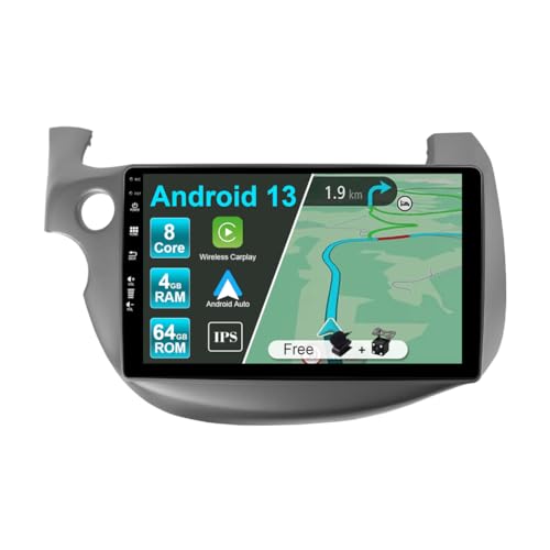 JOYX Android 12 IPS Autoradio Passt für Honda Fit/Jazz (2007-2014) - 4G+64G - Eingebaut DSP/Carplay/Android Auto - Kamera + MIC - 10.1 Zoll 2 Din - Lenkradsteuerung WiFi DAB 360-Camera Fast-Boot AHD von Generic