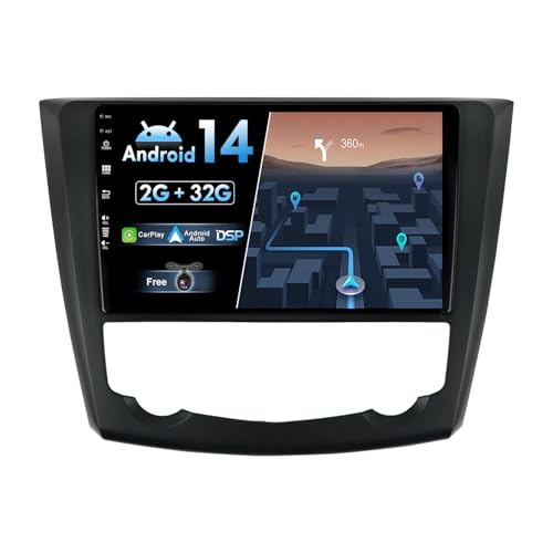 JOYX Android 12 IPS Autoradio Passt für Renault Kadjar (2015-2019) - Eingebautes CarPlay Android Auto - KOSTENLOS Rückfahrkamera - 2G+32G - 9 Zoll 2 Din - DSP DAB Lenkradsteuerung WiFi Fast-boot 4G BT von Generic